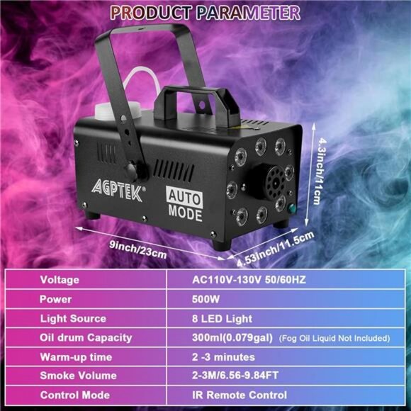 Smoke Machine, Fog Machine with 13 Colorful LED Lights Effect - Picture 6 of 7